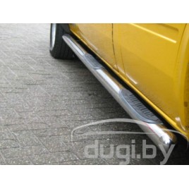 Боковые пороги (трубы) с площадками для Volkswagen LT (средняя база).